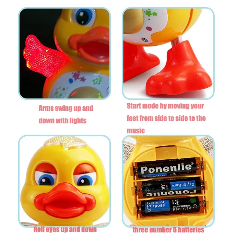 Dancing Duck Musical Toys Children Dancing Duck Toy Cartoon Musical Electric Dancing Duck Toy for Infants Babies Kids Gifts